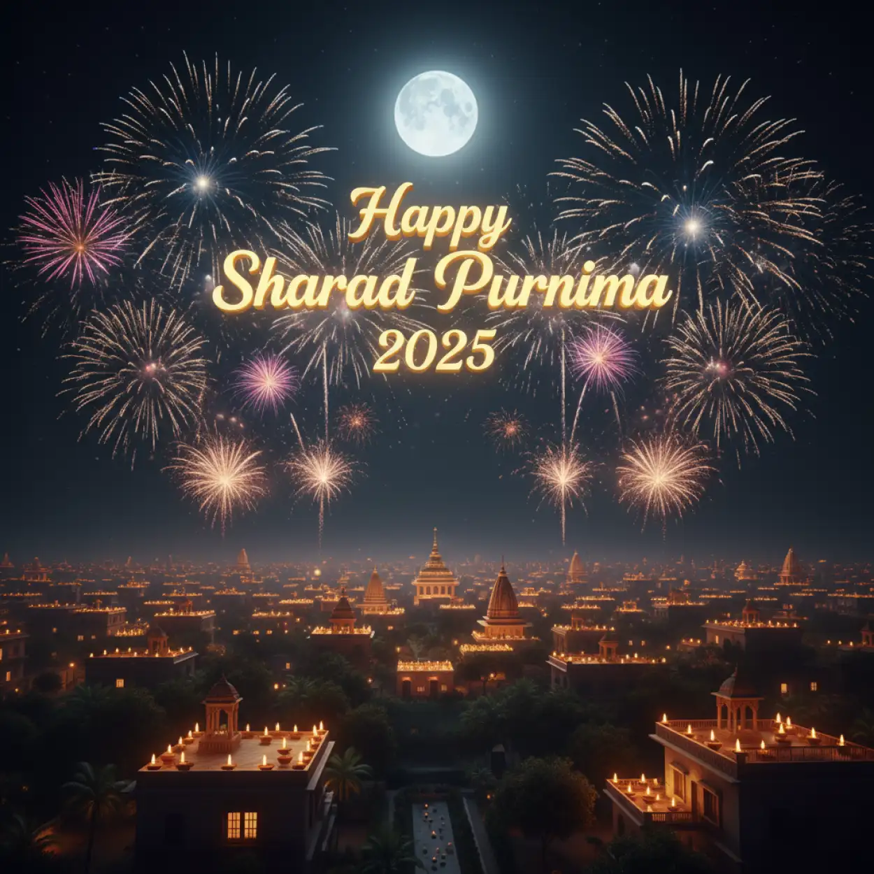 Free Download Sharad Purnima 2025 Family Puja Images - High Quality Happy Sharad Purnima 2025 Background