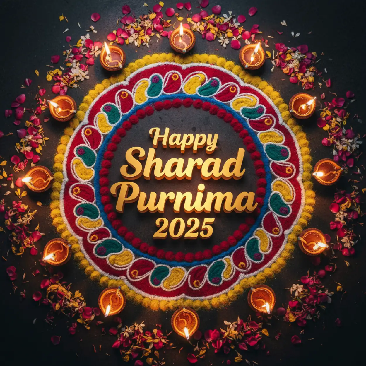 Free Download Sharad Purnima 2025 Rangoli Design Hd - High Quality Happy Sharad Purnima 2025 Background