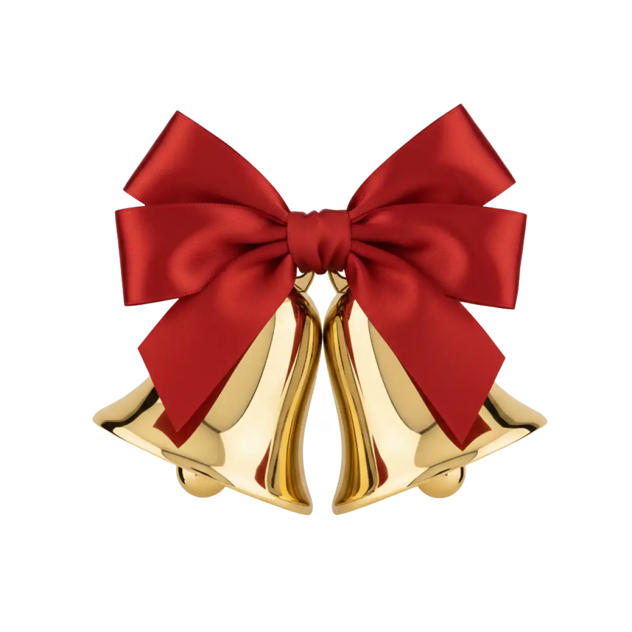 Free Download Shiny Gold Christmas Bells Png Clipart - High Quality Christmas Bell Png PNG Image