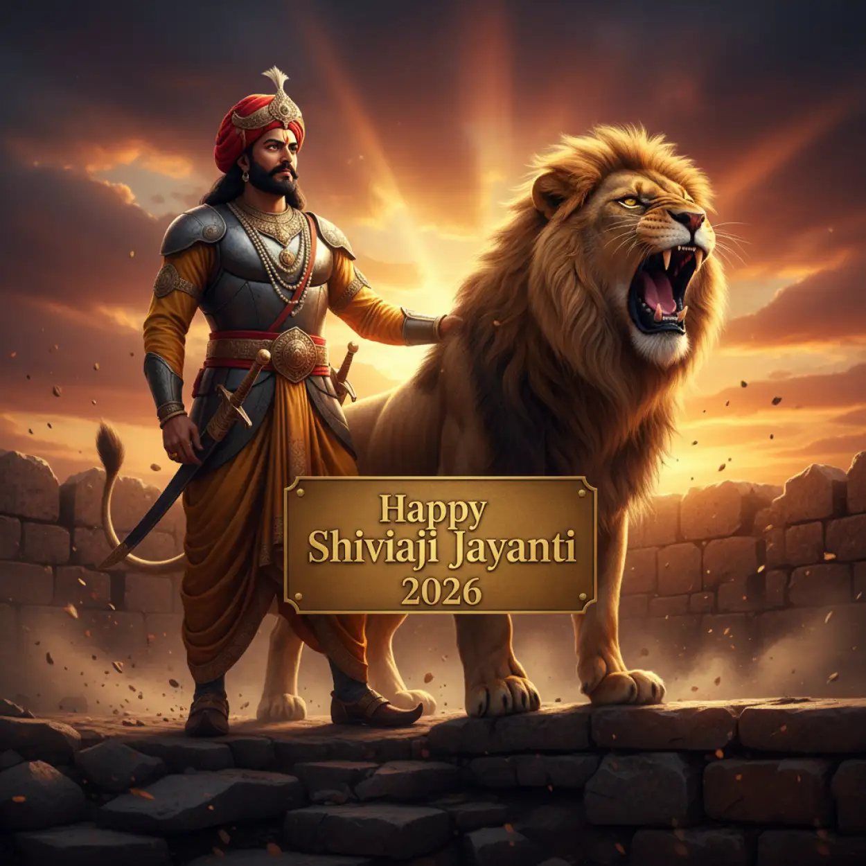 shivaji jayanti 2026 lion theme whatsapp status