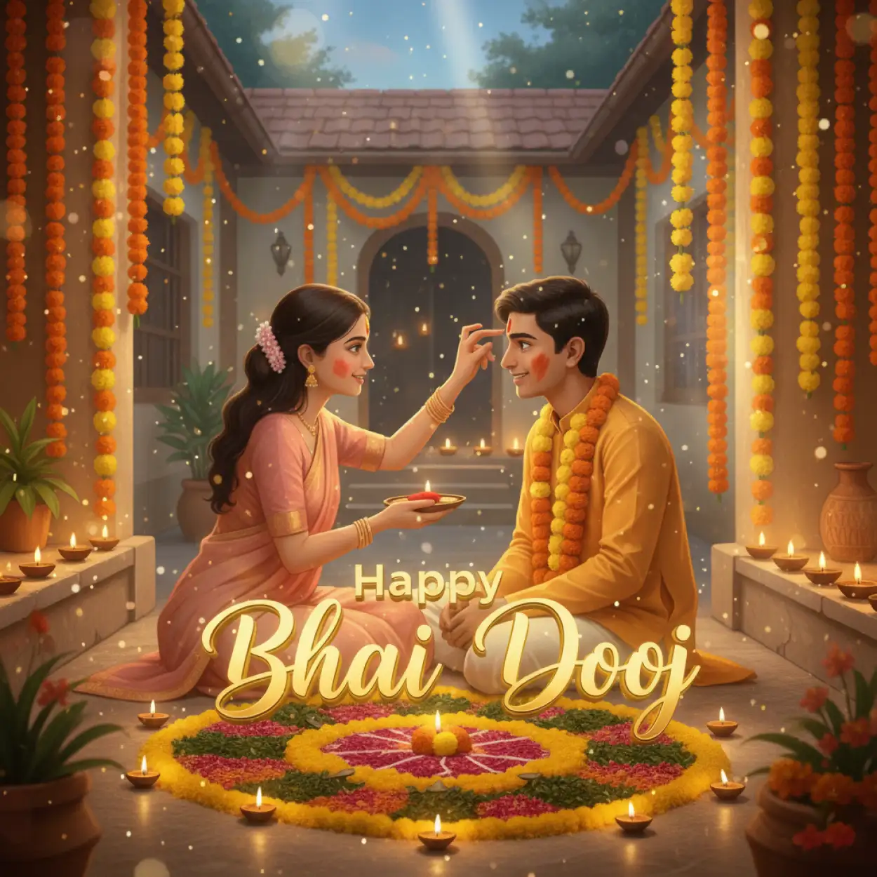 short and sweet happy bhai dooj 2025 wishes messages