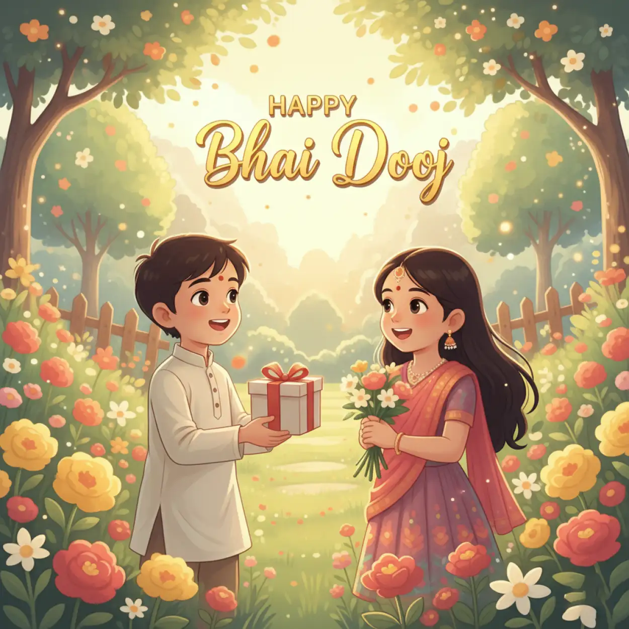 short happy bhai dooj 2025 wishes with emojis