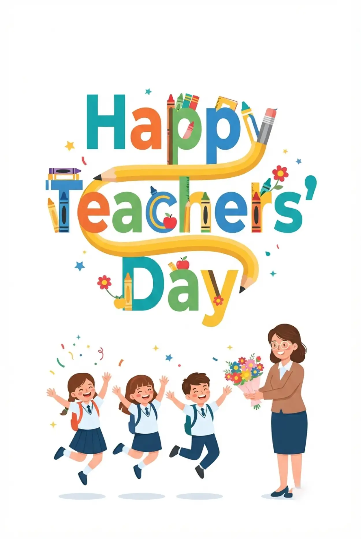 Free Download Short Happy Teachers Day Wishes - High Quality Happy Teachers Day Image