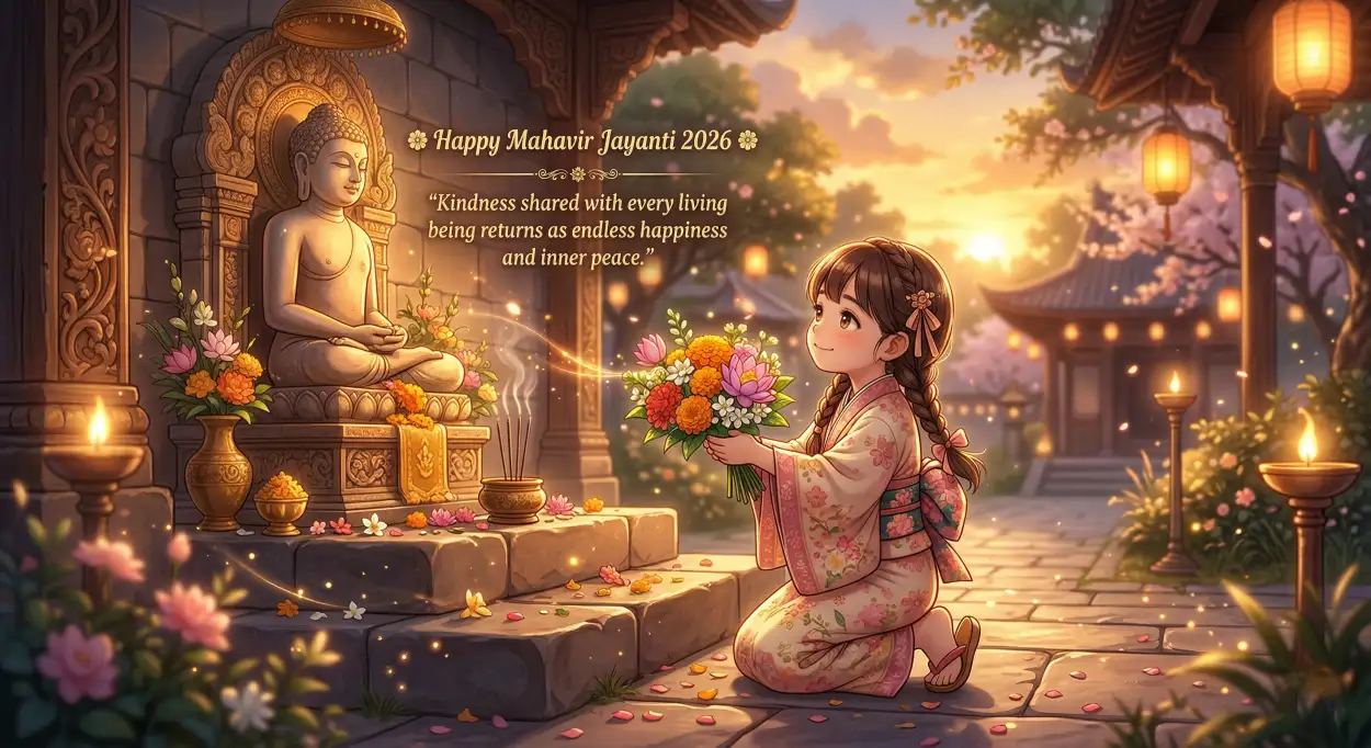 Free Download Short Mahavir Jayanti 2026 Wishes For Social Media - High Quality Mahavir Jayanti 2026 Wishes Image