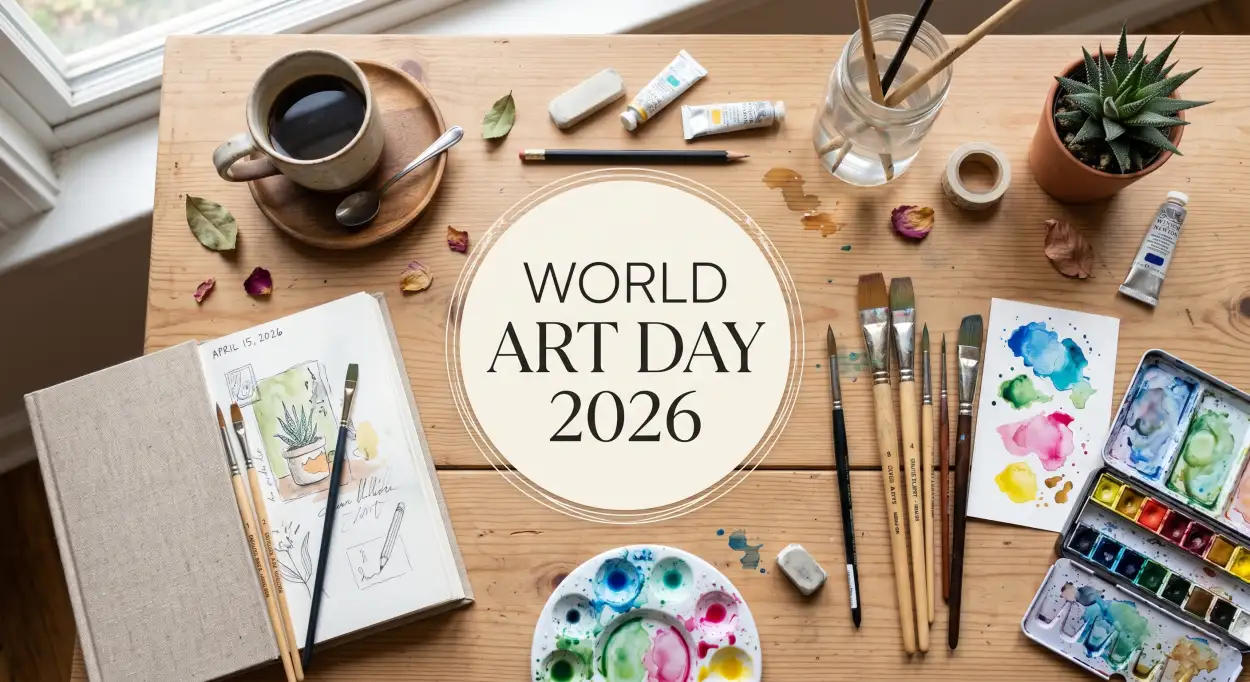Free Download Short Quotes For World Art Day 2026 2 - High Quality World Art Day 2026 Wishes Image