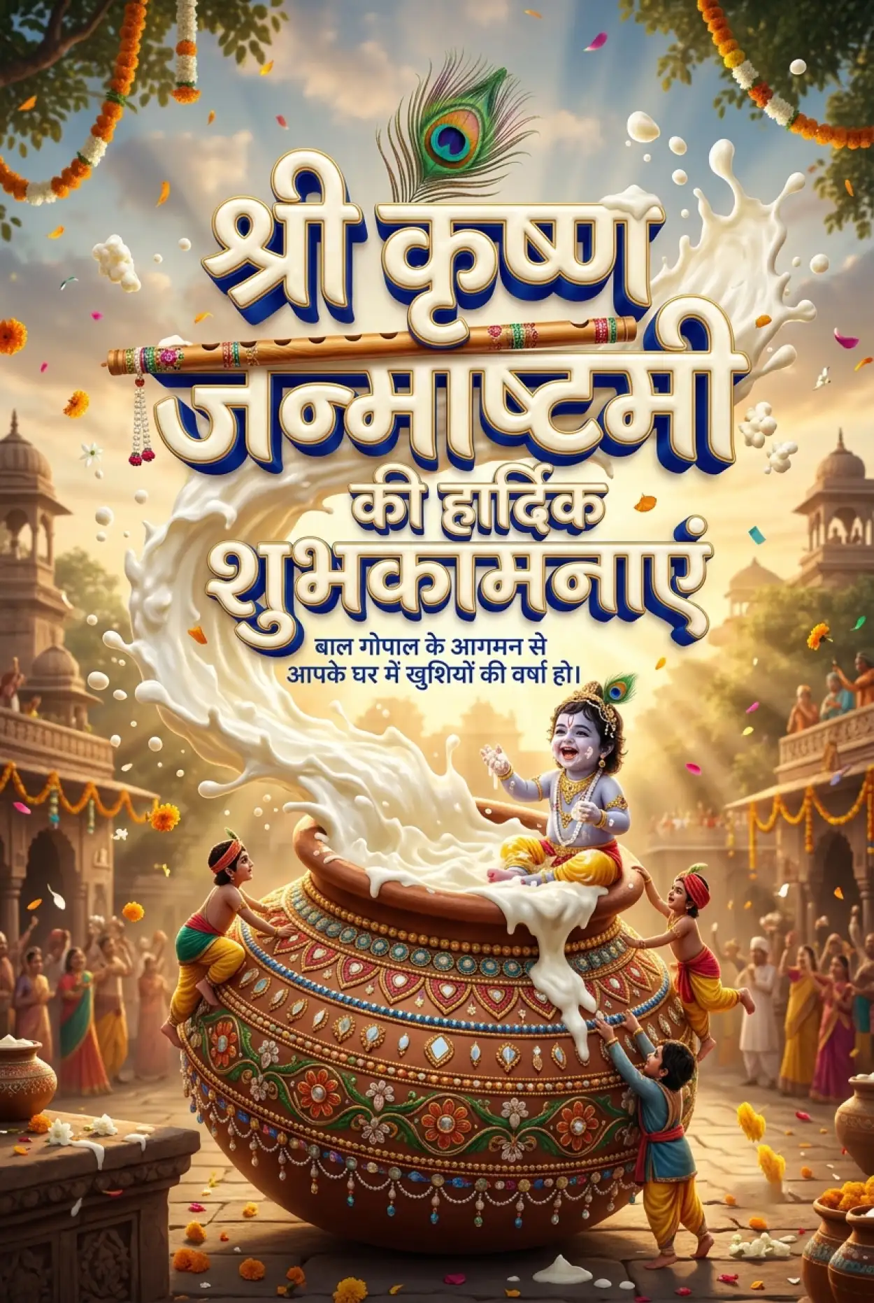 Free Download Shri Krishna Janmashtami Ki Hardik Shubhkamnaye Hd Images - High Quality Shri Krishna Janmashtami Ki Hardik Shubhkamnaye In Hindi Image