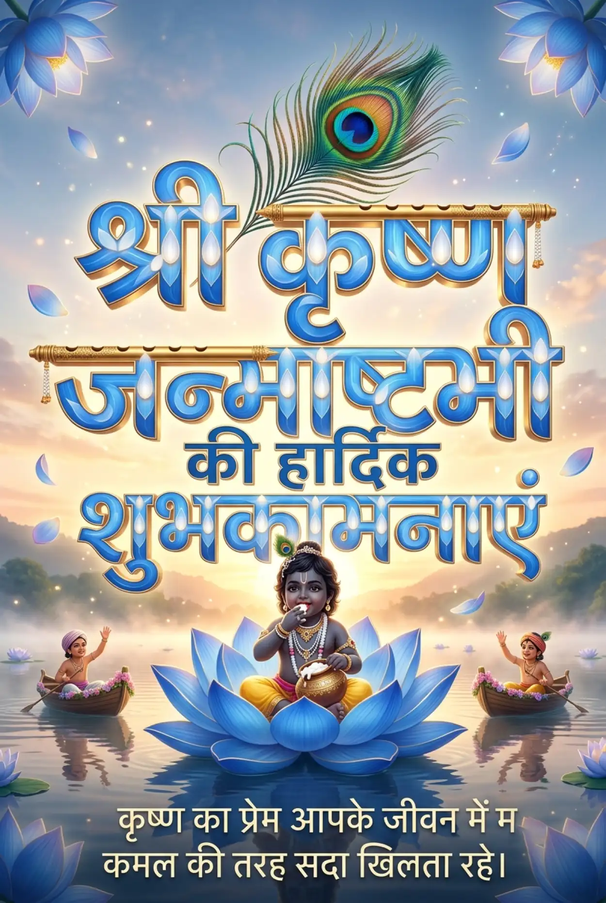 Free Download Shri Krishna Janmashtami Ki Hardik Shubhkamnaye Hindi Message - High Quality Shri Krishna Janmashtami Ki Hardik Shubhkamnaye In Hindi Image