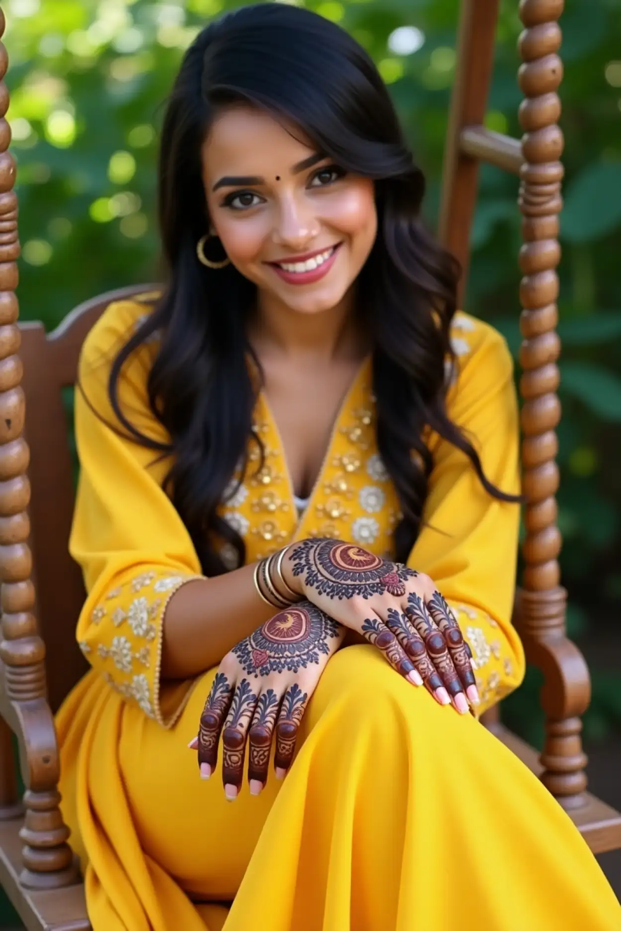 simple modern teej mehndi design 2025