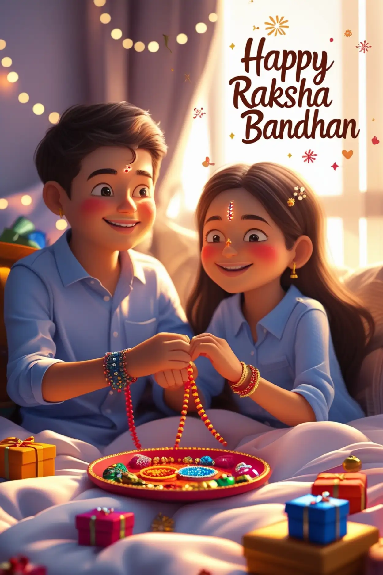 Free Download Simple Rakhi Message For Young Kids - High Quality Happy Raksha Bandhan Wishes For Children Background