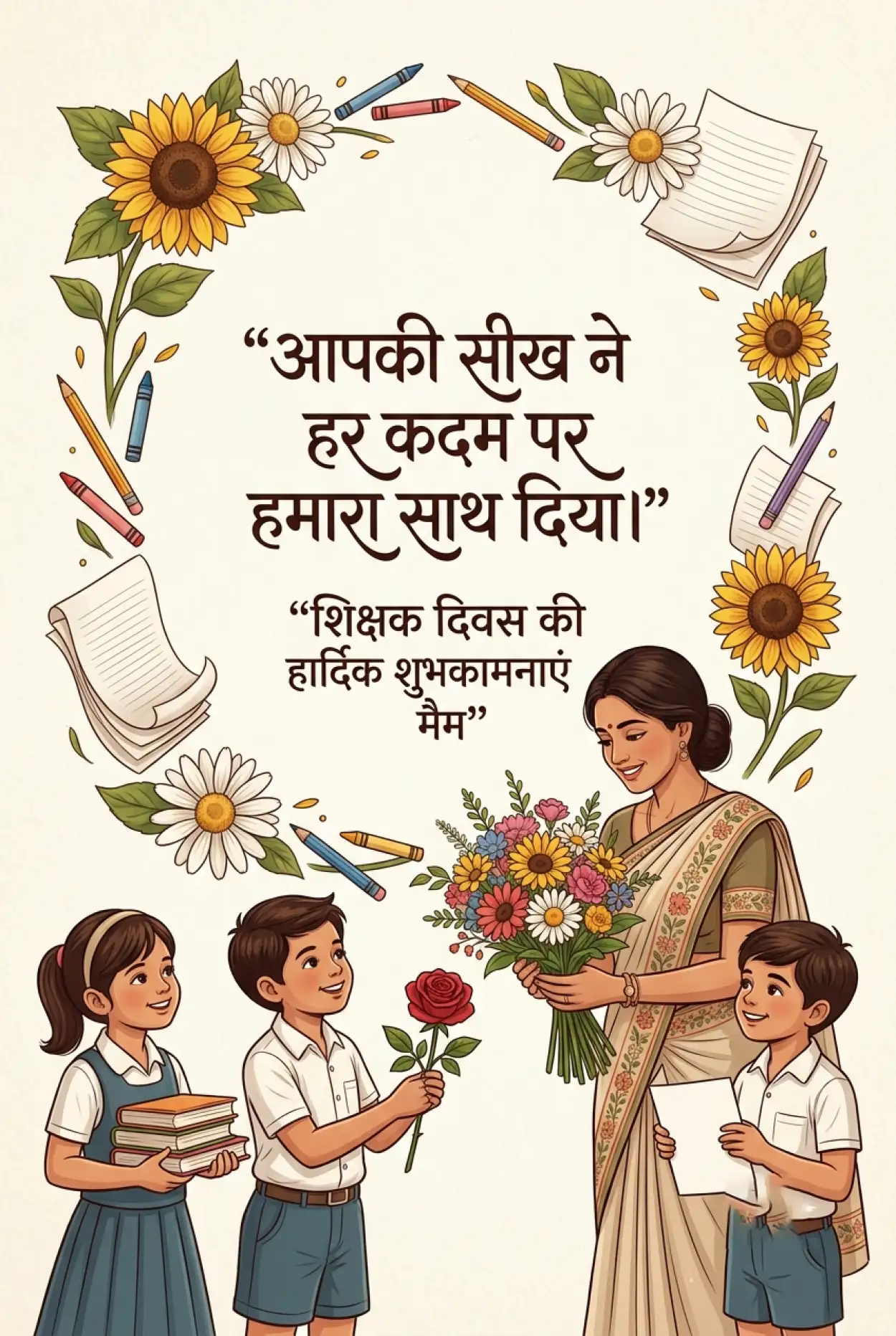 Free Download Simple Teachers Day Wishes In Hindi - High Quality Teachers Day Wishes In Hindi Image
