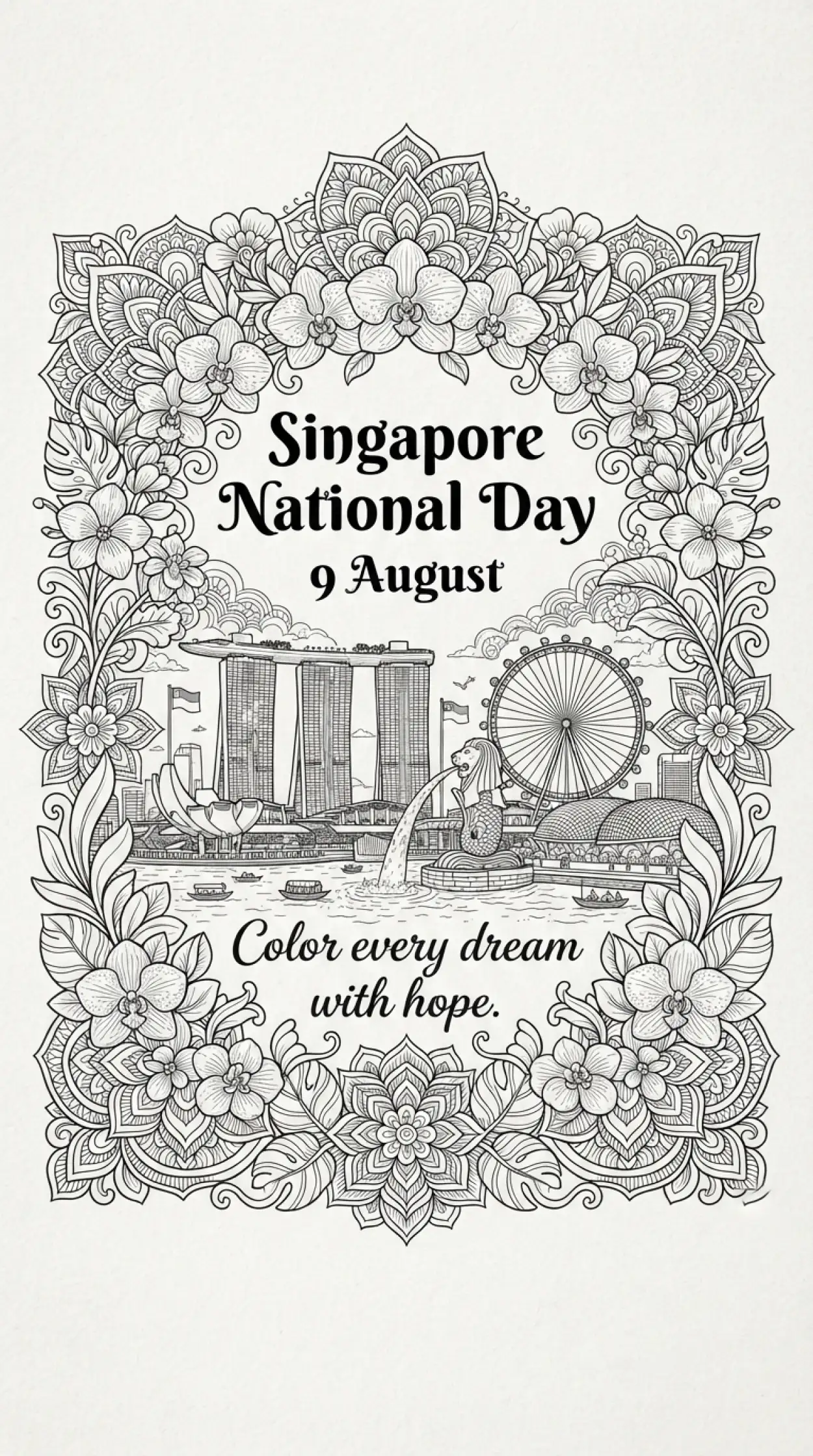 Free Download Singapore National Day 2026 Coloring Pages Free - High Quality Singapore National Day 2026 Image