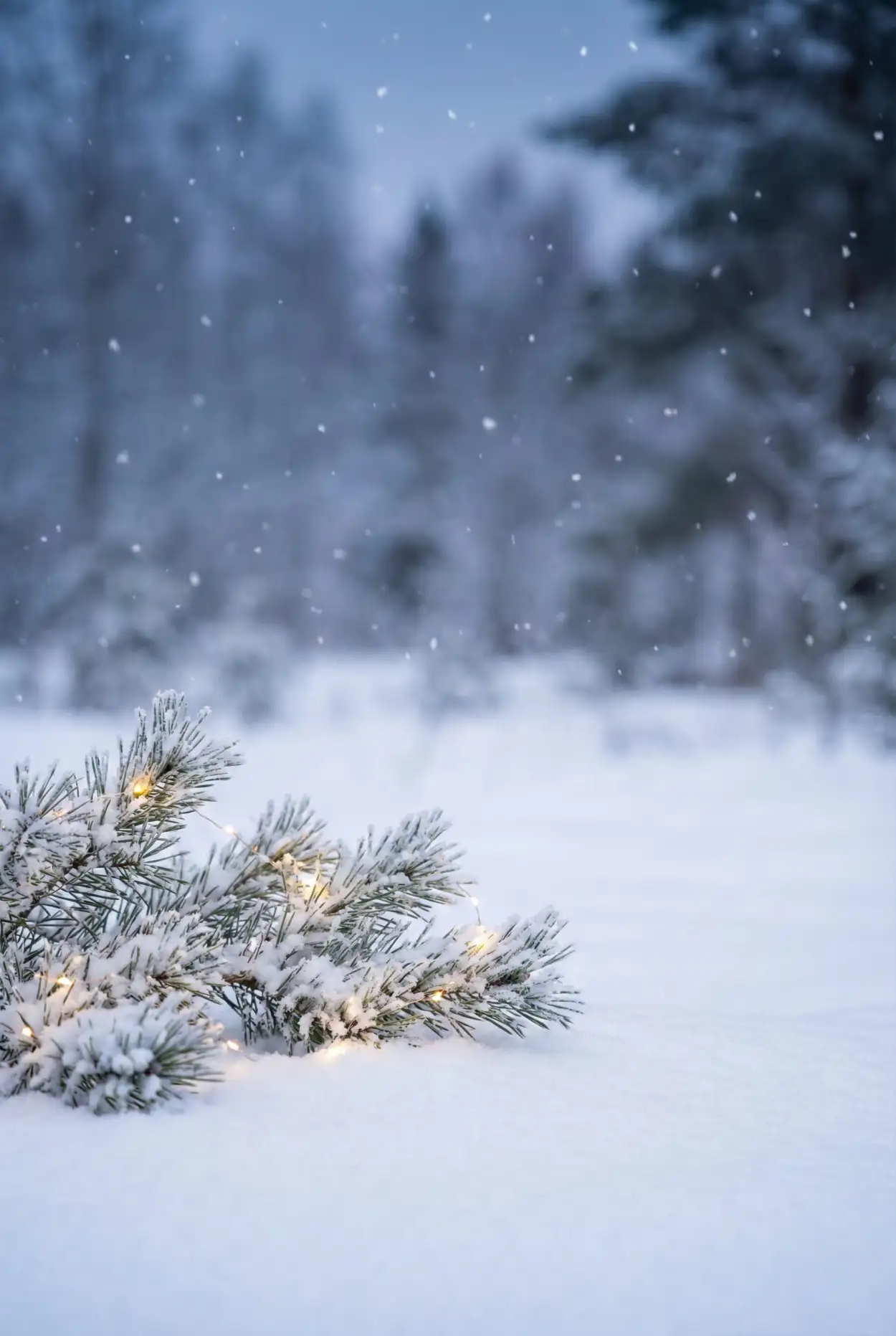 snow background with cabin