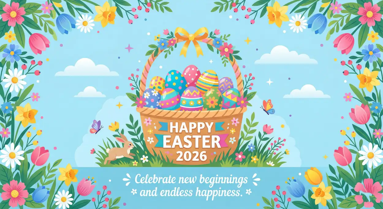 Free Download Social Media Easter 2026 Greeting Templates - High Quality Happy Easter 2026 Image