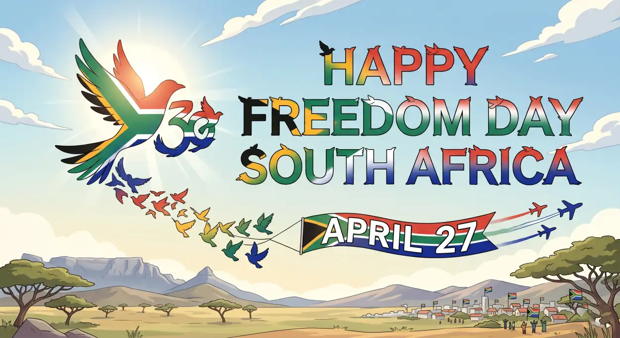 Free Download South Africa Freedom Day Wishes Captions Banner 2026 - High Quality Happy Freedom Day South Africa Wishes 2026 Image