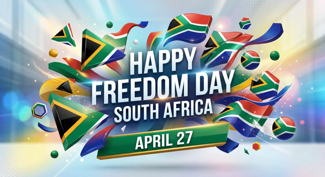 Free Download South Africa Freedom Day Wishes Design Text Images 2026 - High Quality Happy Freedom Day South Africa Wishes 2026 Image