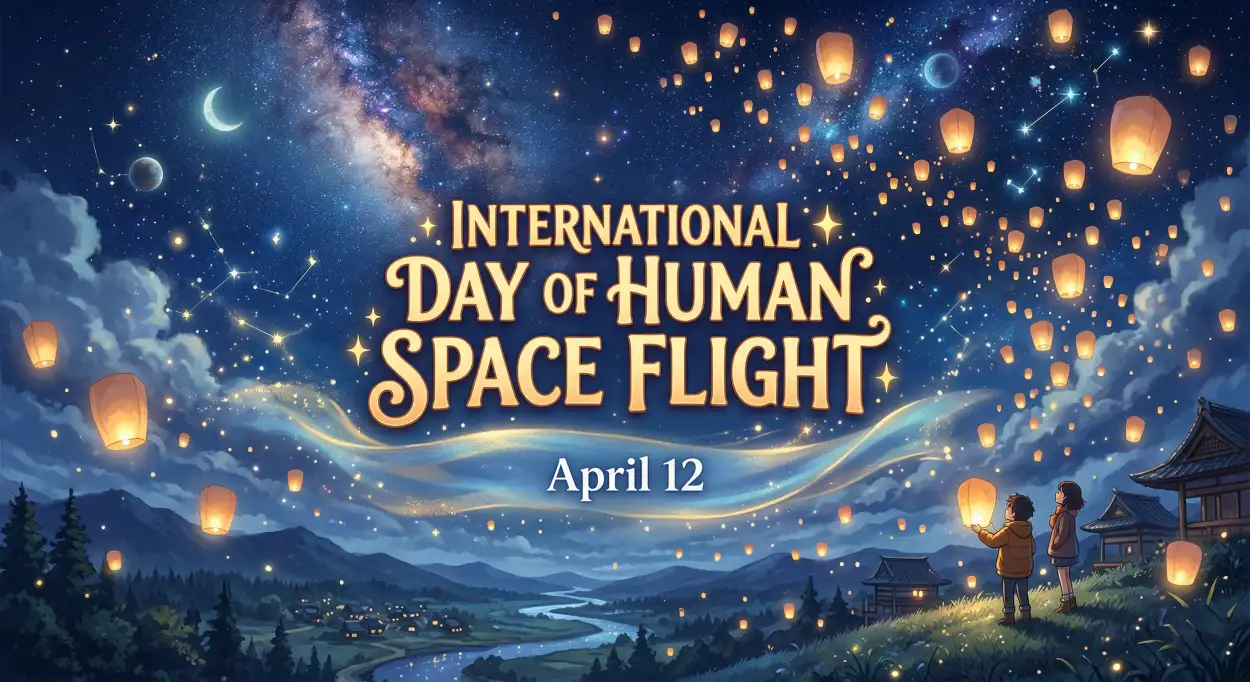 Free Download Space Day Celebration Ideas At Home - High Quality International Day Of Human Space Flight 2026 Image