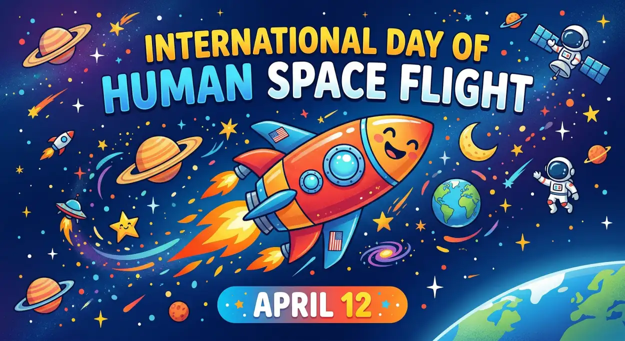 Free Download Space Day Flyer Design Free Download - High Quality International Day Of Human Space Flight 2026 Image