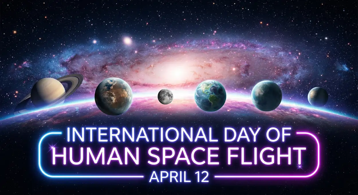 Free Download Space Day Poster Kaise Banaye - High Quality International Day Of Human Space Flight 2026 Image