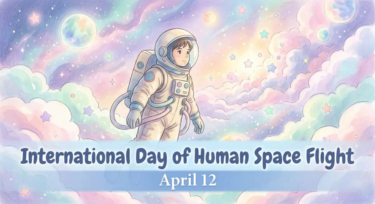 Free Download Space Day Social Media Post Template Free - High Quality International Day Of Human Space Flight 2026 Image