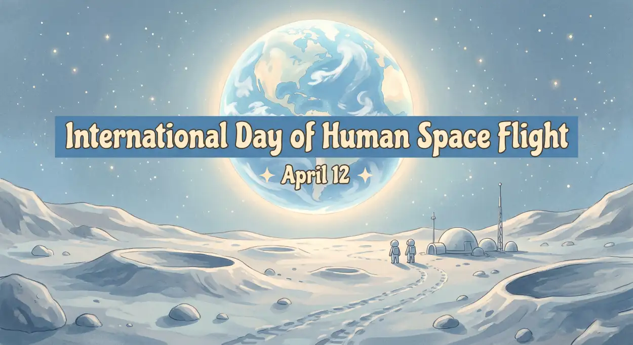 Free Download Space Exploration Day Wishes Messages - High Quality International Day Of Human Space Flight 2026 Image