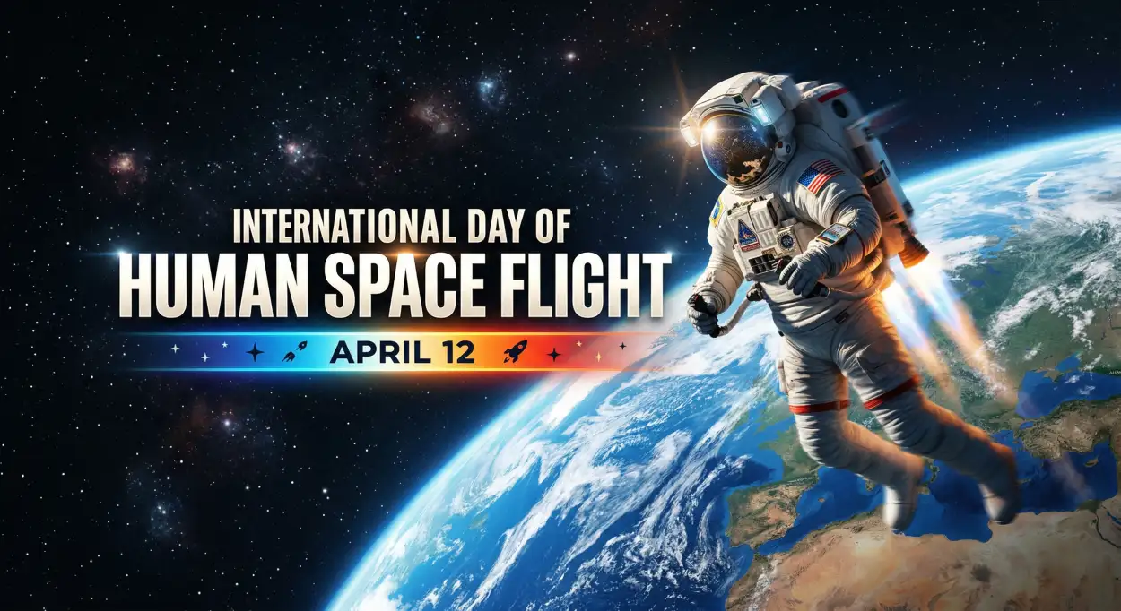 Free Download Space Flight Day Ka Mahatva - High Quality International Day Of Human Space Flight 2026 Image