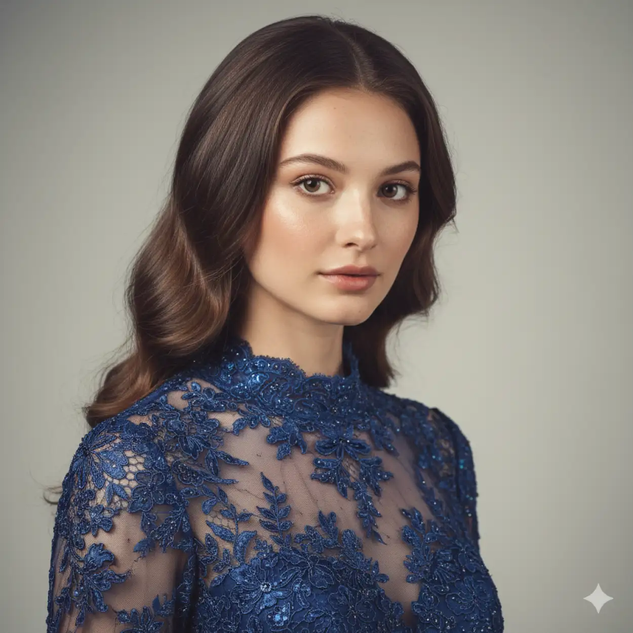 Free Download Studio Photoshoot USA Beautiful Girl In Blue Dress Soft Shadow Background - High Quality Blue Picture Background