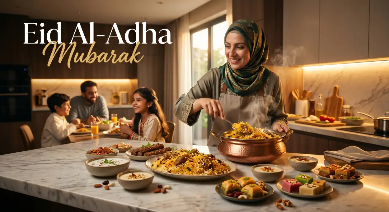 Free Download Stylish Eid Al Adha Greeting Card 2026 - High Quality Eid Al Adha Greeting Card 2026 Image