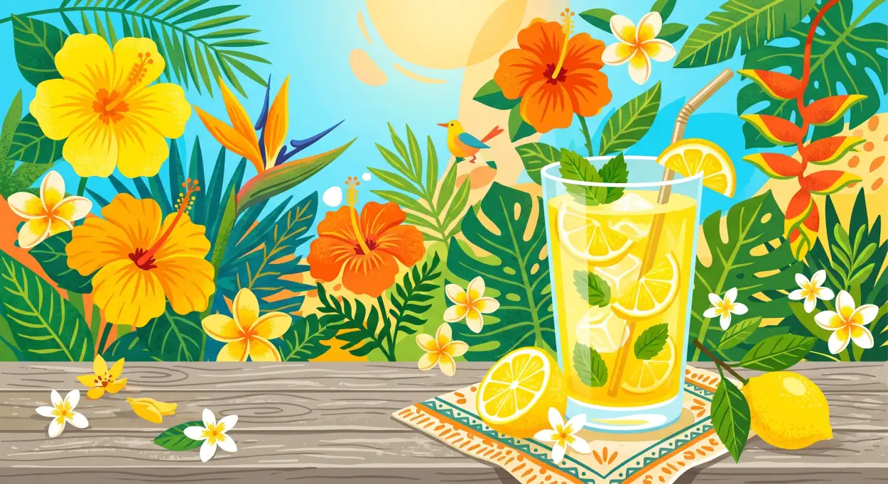Free Download Summer Citrus Juice Background Template - High Quality Lemon Juice Background Background Image