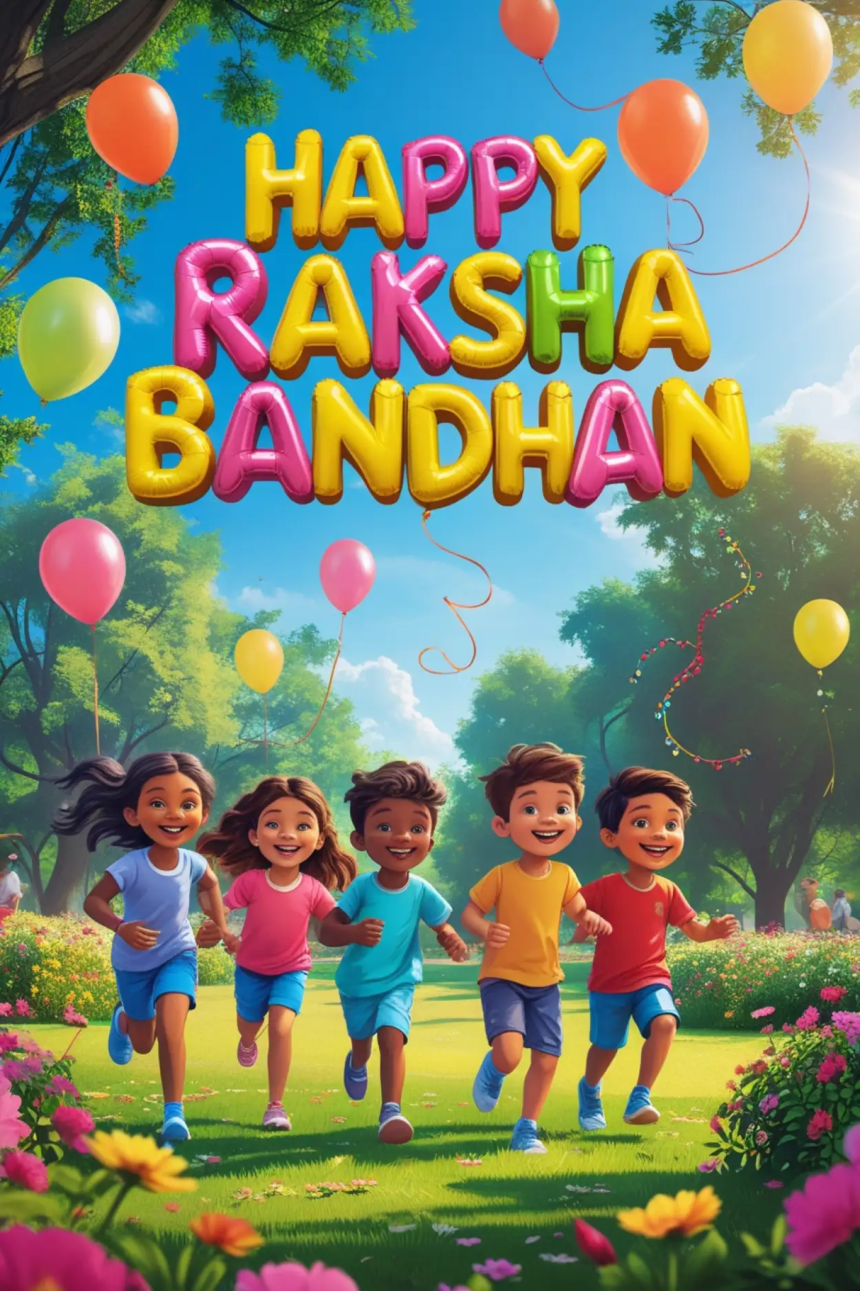 Free Download Sweet And Short Rakhi Status For Kids - High Quality Happy Raksha Bandhan Wishes For Children Background