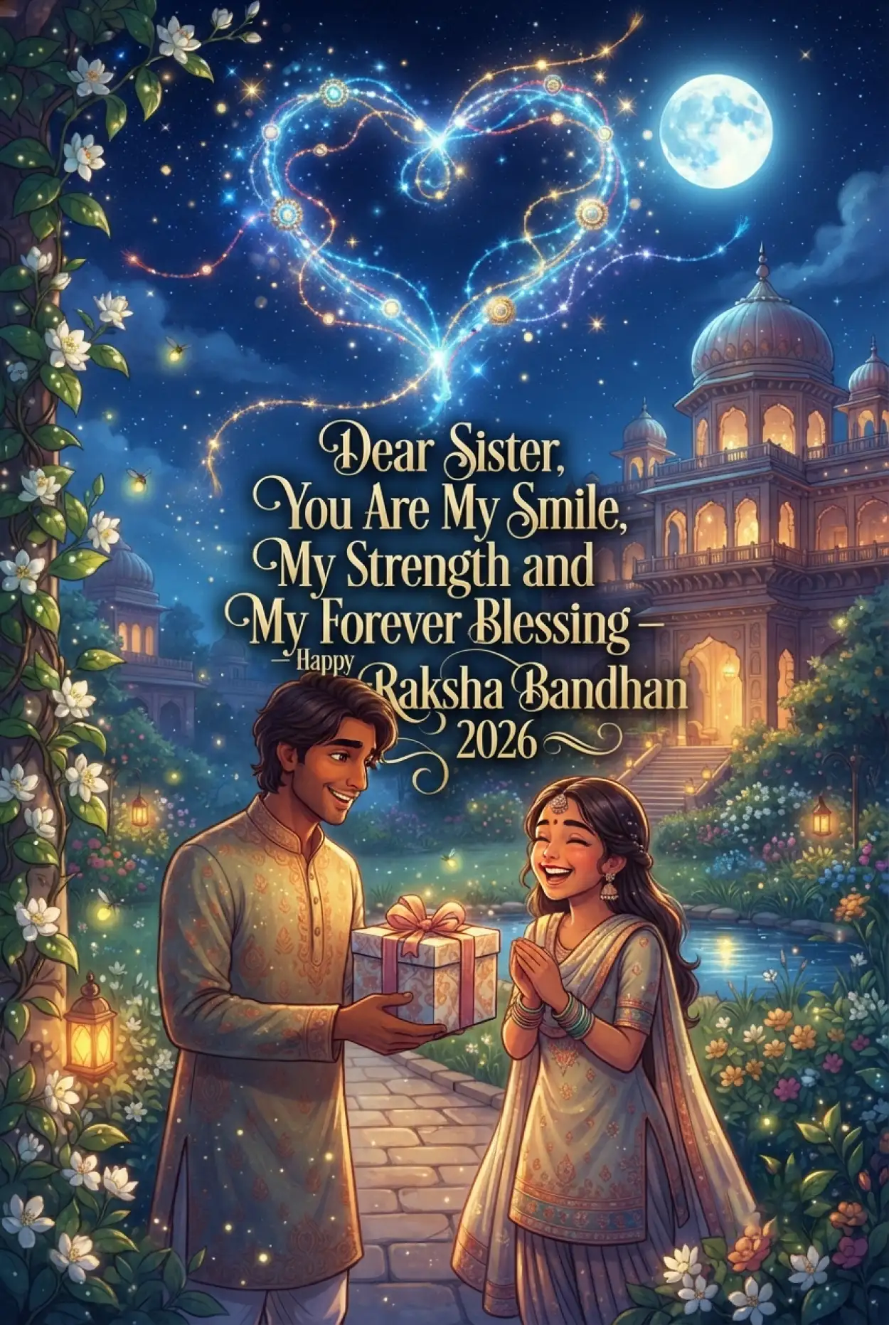 Free Download Sweet Brother Sister Wishes For Rakhi 2026 - High Quality Happy Raksha Bandhan Wishes 2026 Image