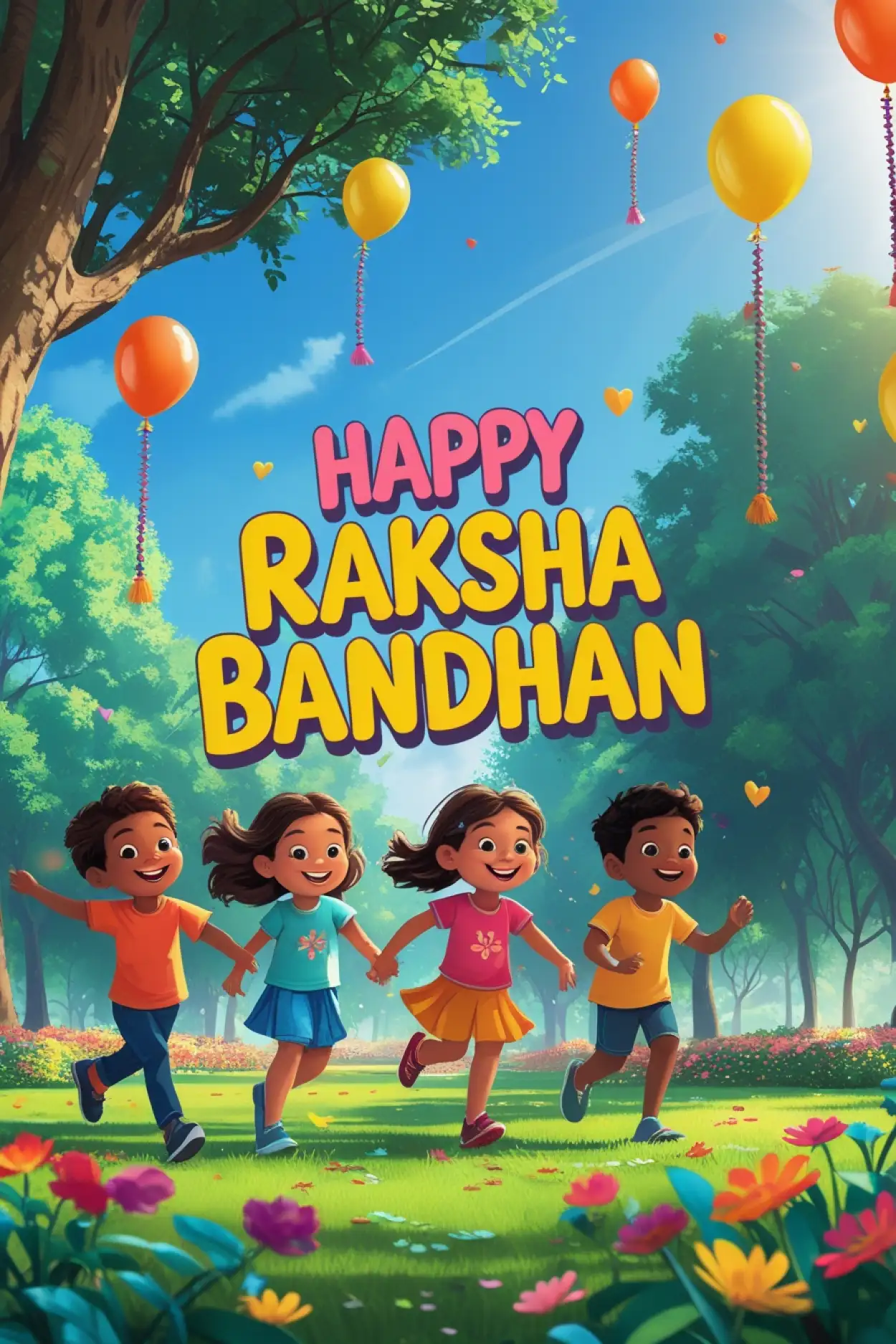 Free Download Sweet Rakhi Messages For Baby Brother - High Quality Happy Raksha Bandhan Wishes For Children Background