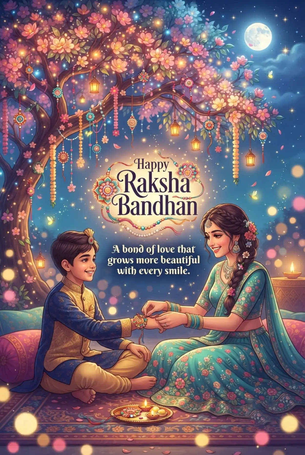 Free Download Sweet Raksha Bandhan Captions For Kids - High Quality Happy Raksha Bandhan Wishes For Children Image