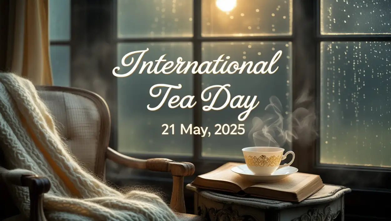 Free Download Tea With Books And Candles – Cozy Setup - High Quality International Tea Day Background