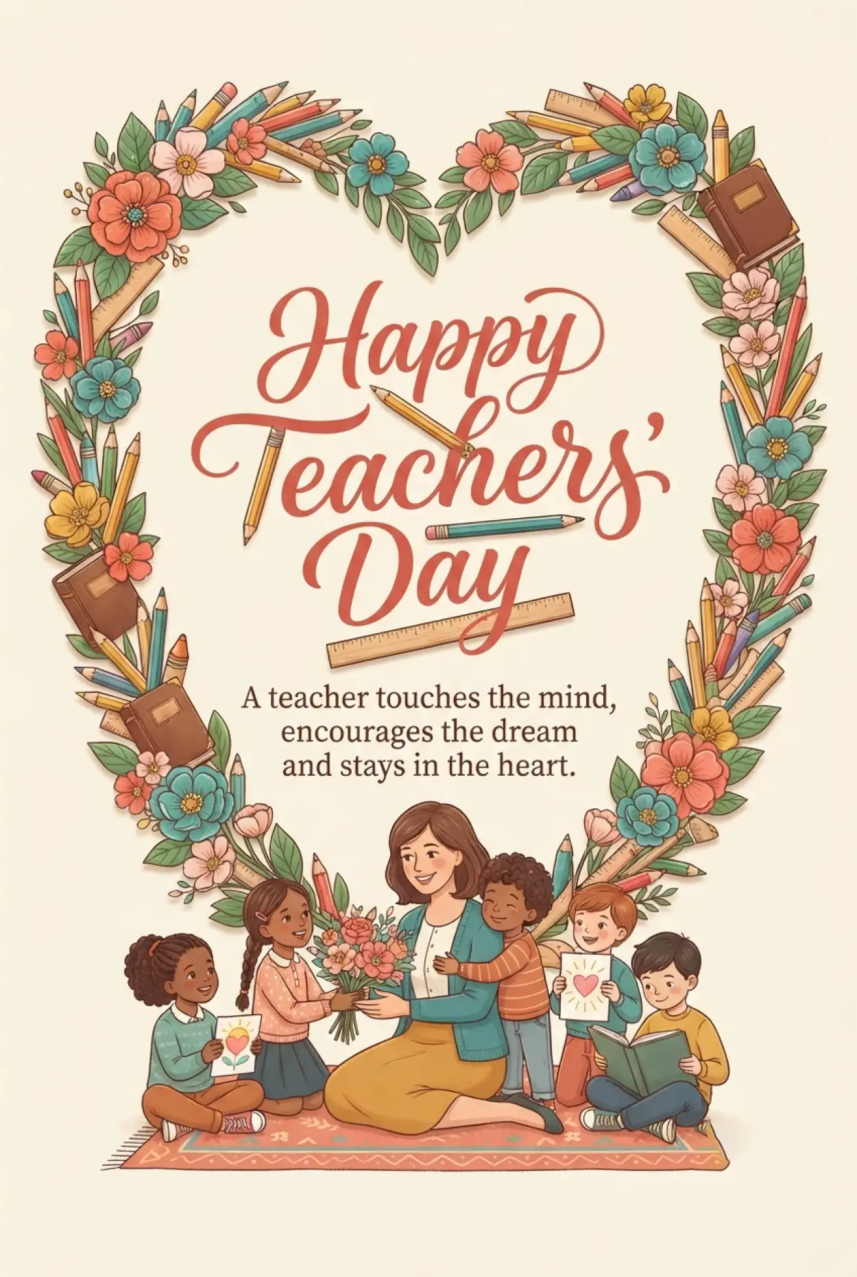 Free Download Teachers Day Cards For Female Teacher - High Quality Teachers Day Cards Image