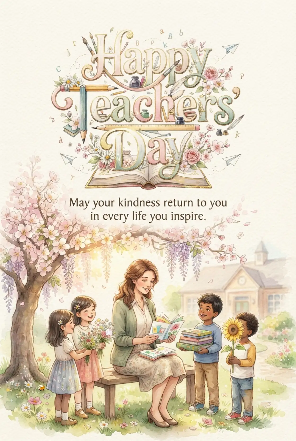 Free Download Teachers Day Greeting Card With Wishes - High Quality Teachers Day Greetings Image