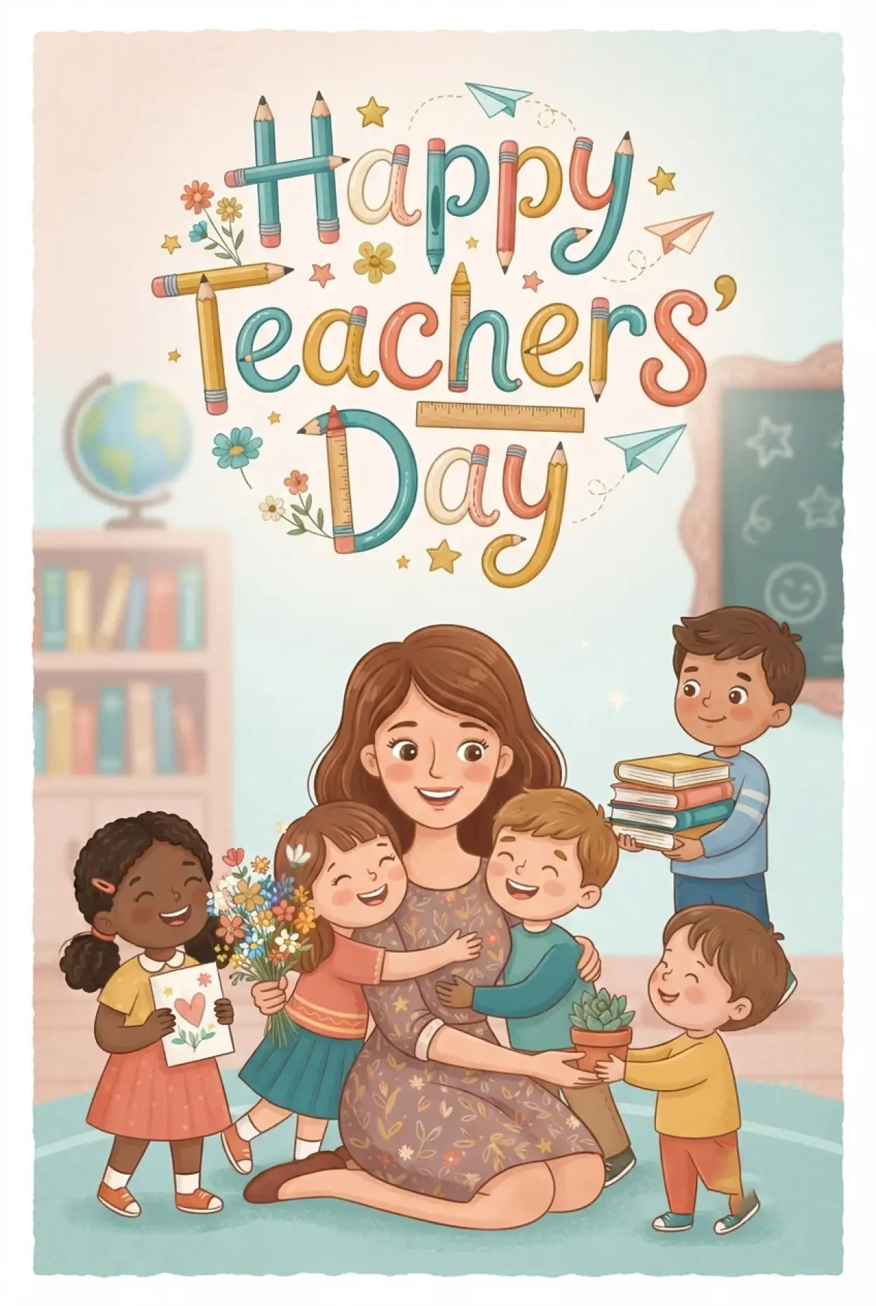 Free Download Teachers Day Greeting Card - High Quality Teachers Day Greetings Image