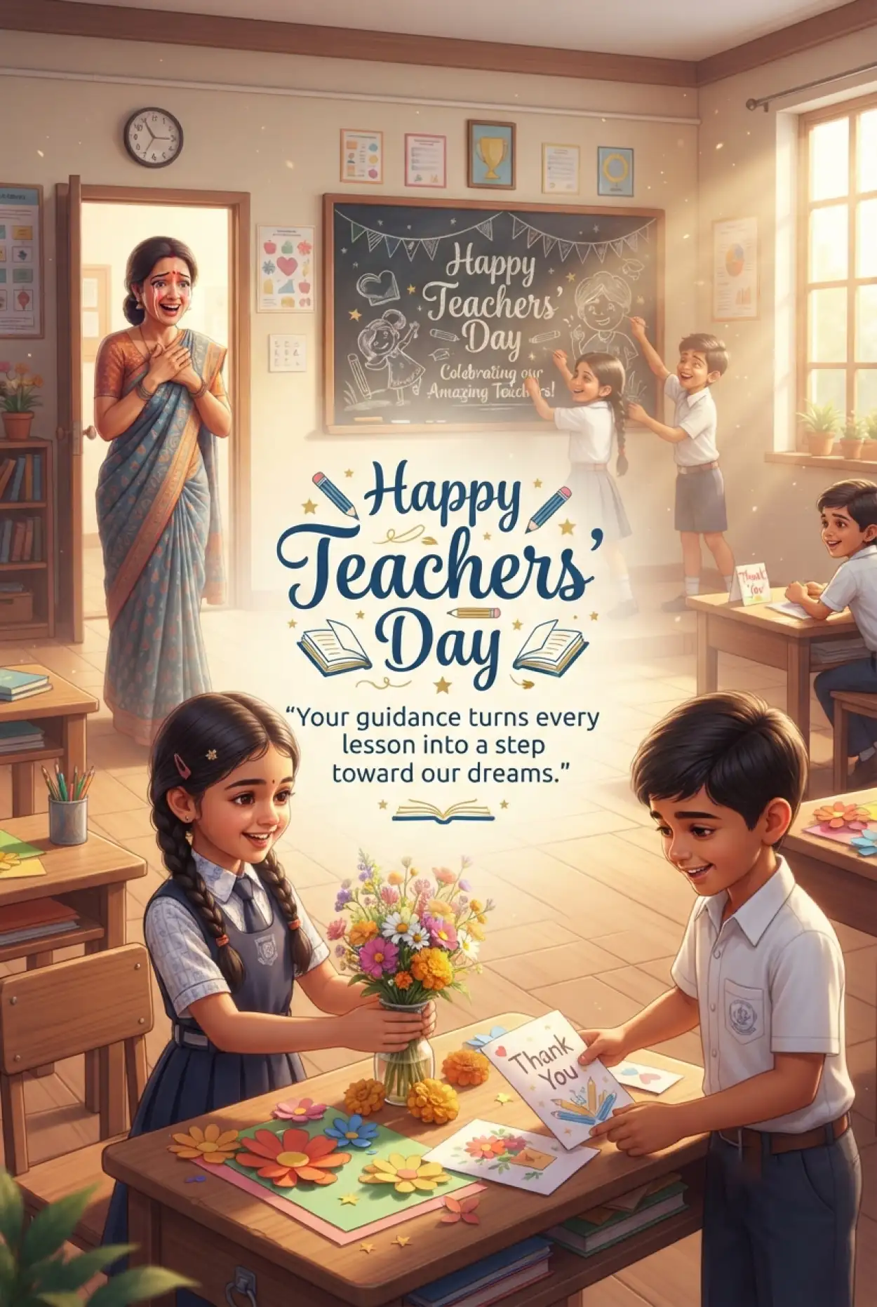 Free Download Teachers Day Greetings With Heart Touching Message - High Quality Teachers Day Greetings Image