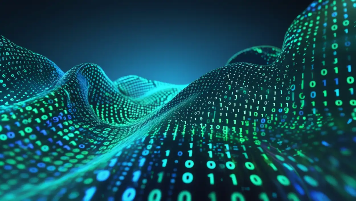 technology background with binary code