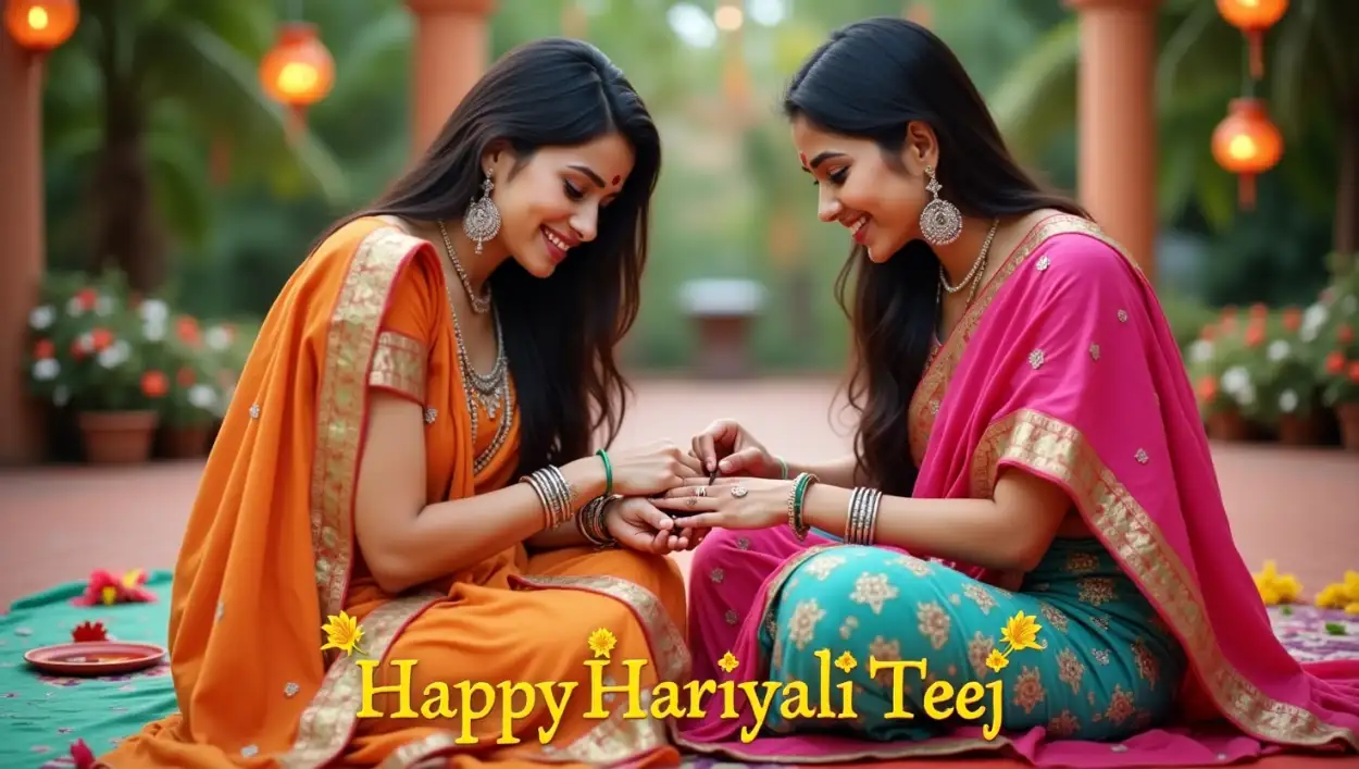 teej 2025 wishes banner download