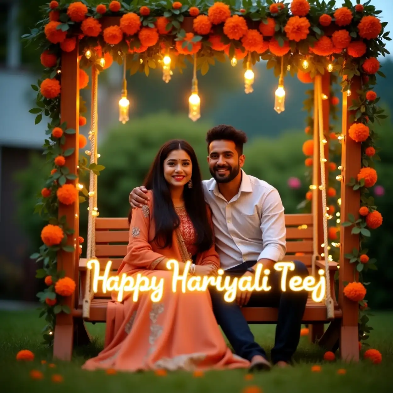 teej ka festival photo with hindi message
