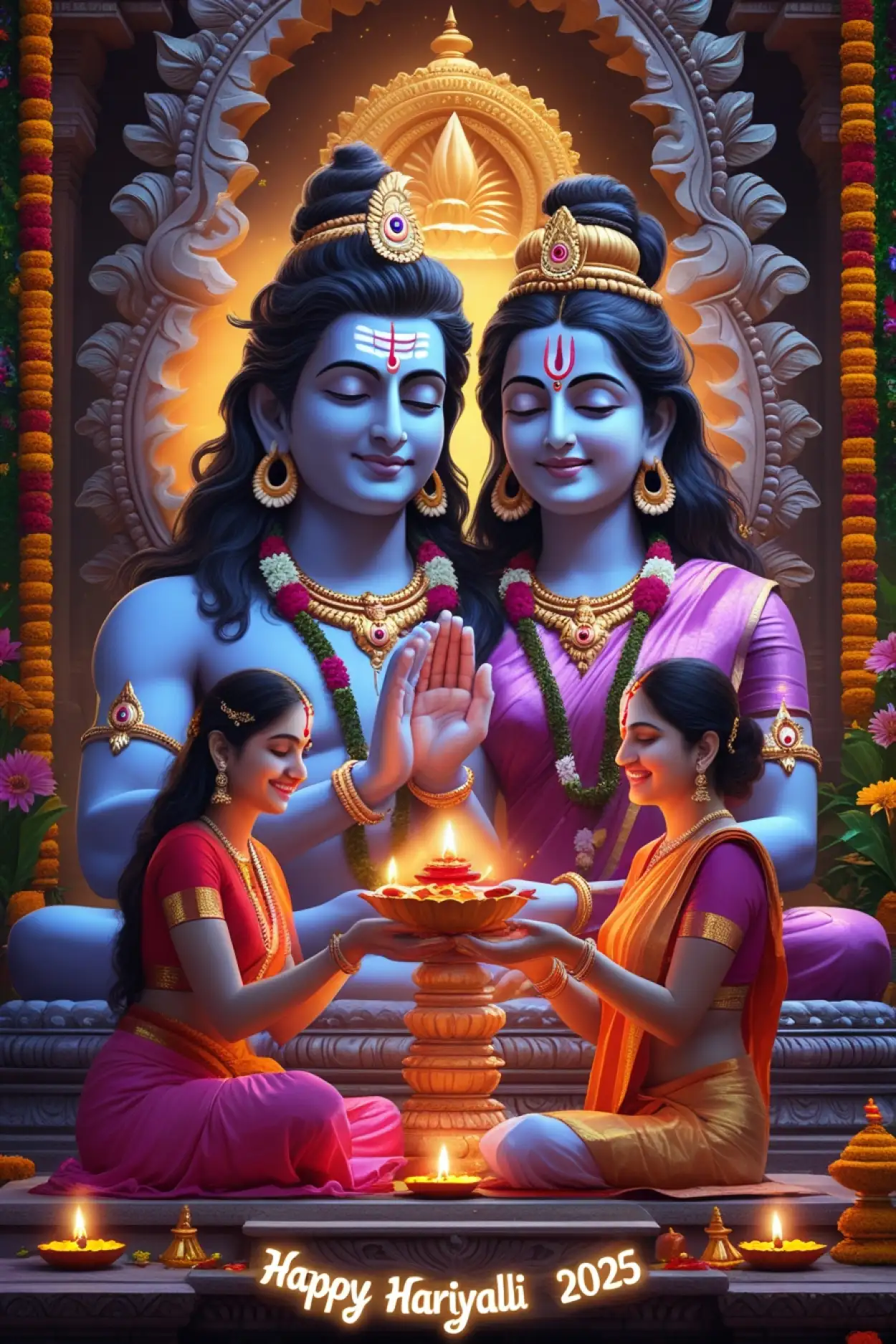 teej shiv parvati images for blessing