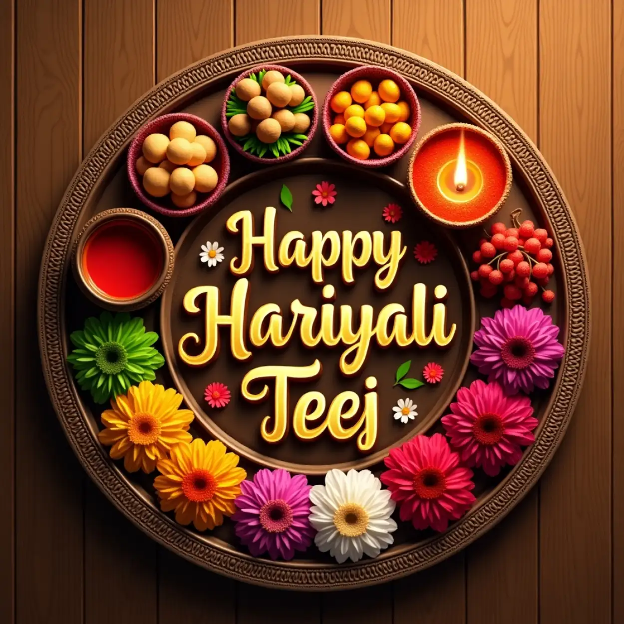teej whatsapp DP with green theme