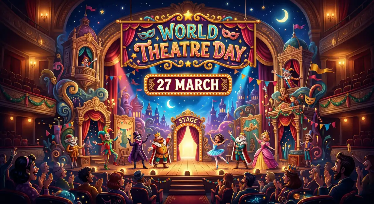 Free Download Theatre Day Invitation Card Design - High Quality World Theatre Day Image