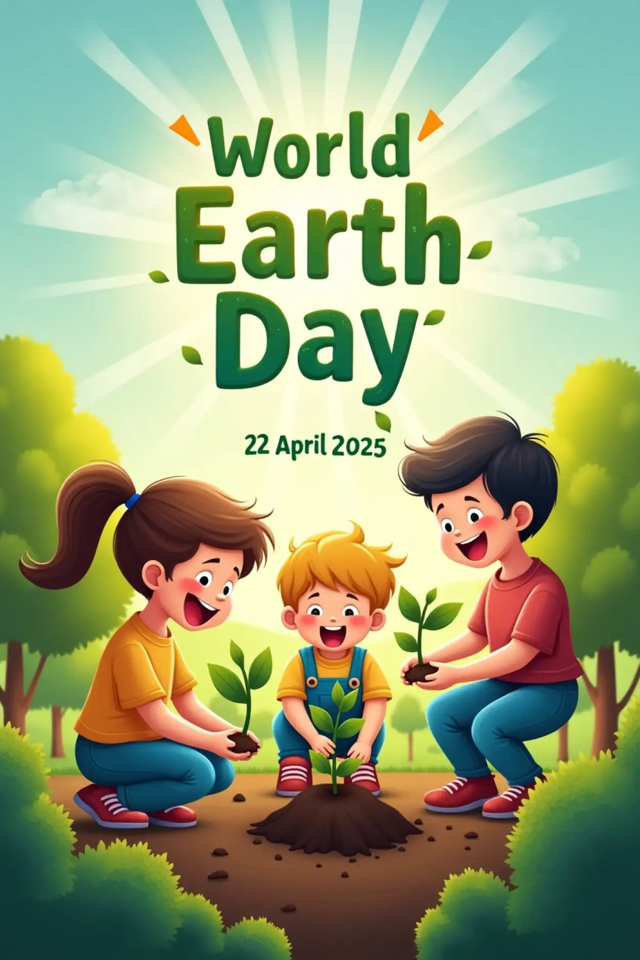 Free Download Think Green Act Green Motivational Image - High Quality World Earth Day 2025 Background