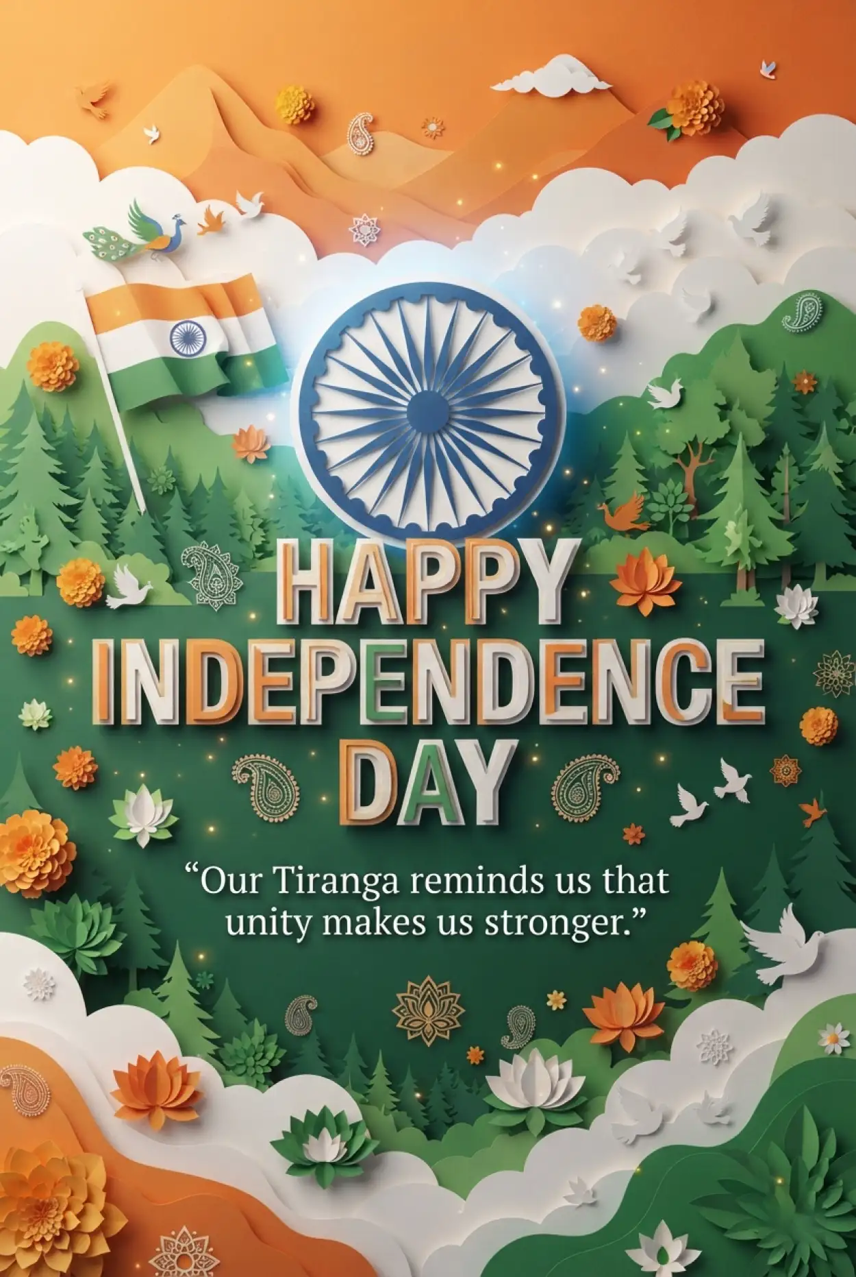 Free Download Tiranga Independence Day Wishes 2026 - High Quality Indian Independence Day Wishes 2026 Image