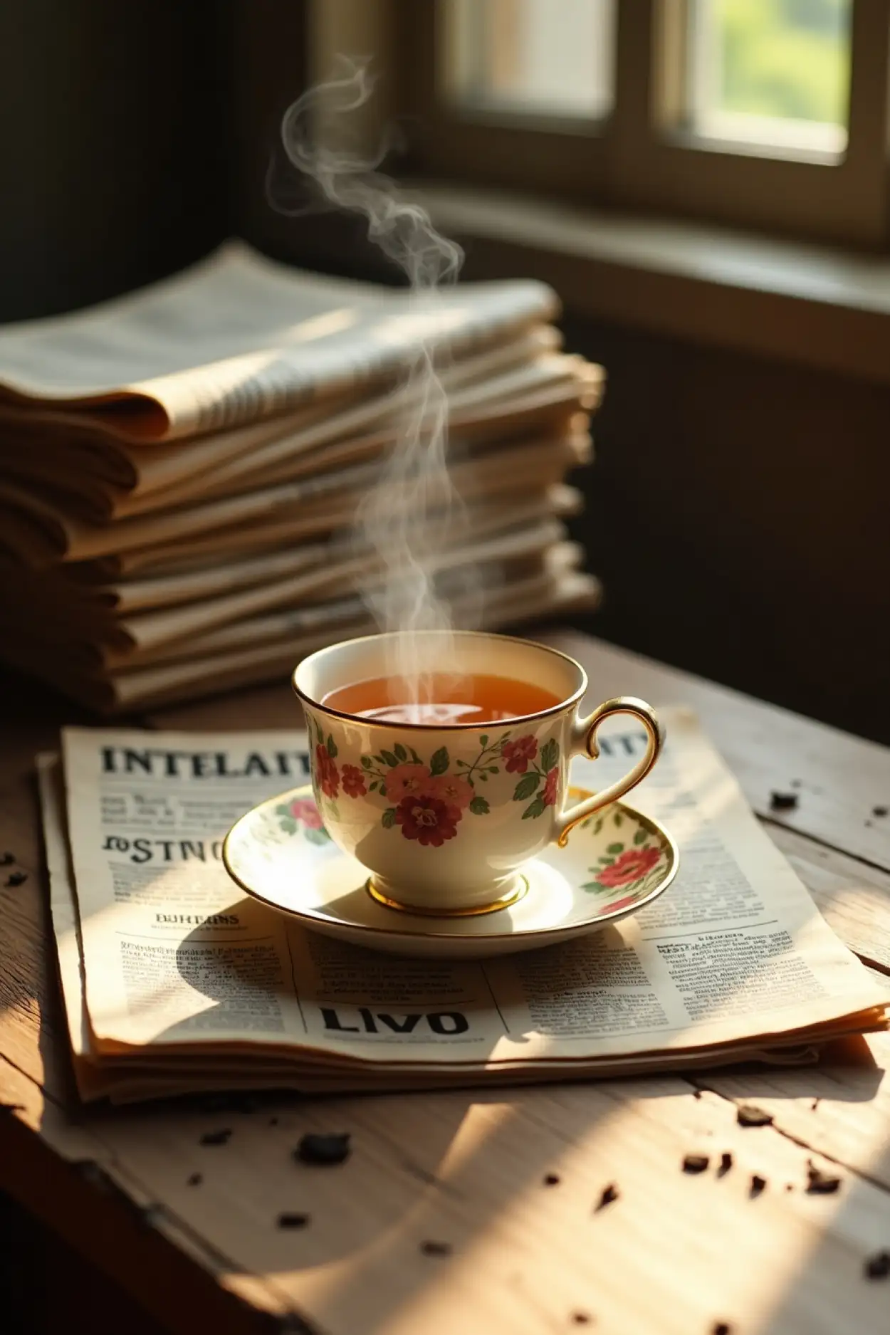 Top View Tea Setup On Wooden Table - Royalty Free International Tea Day Image | Pngmagic Free Download Top View Tea Setup On Wooden Table - High Quality International Tea Day Background