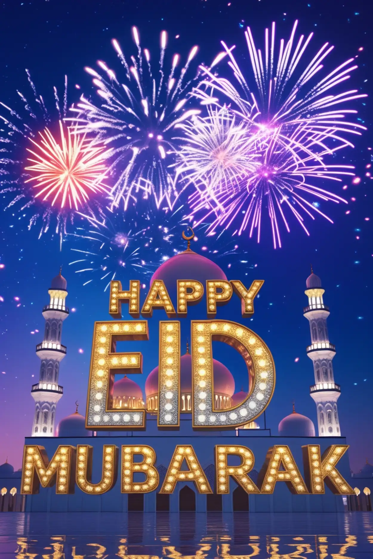 Traditional Eid Mubarak wishes in Urdu and Arabic