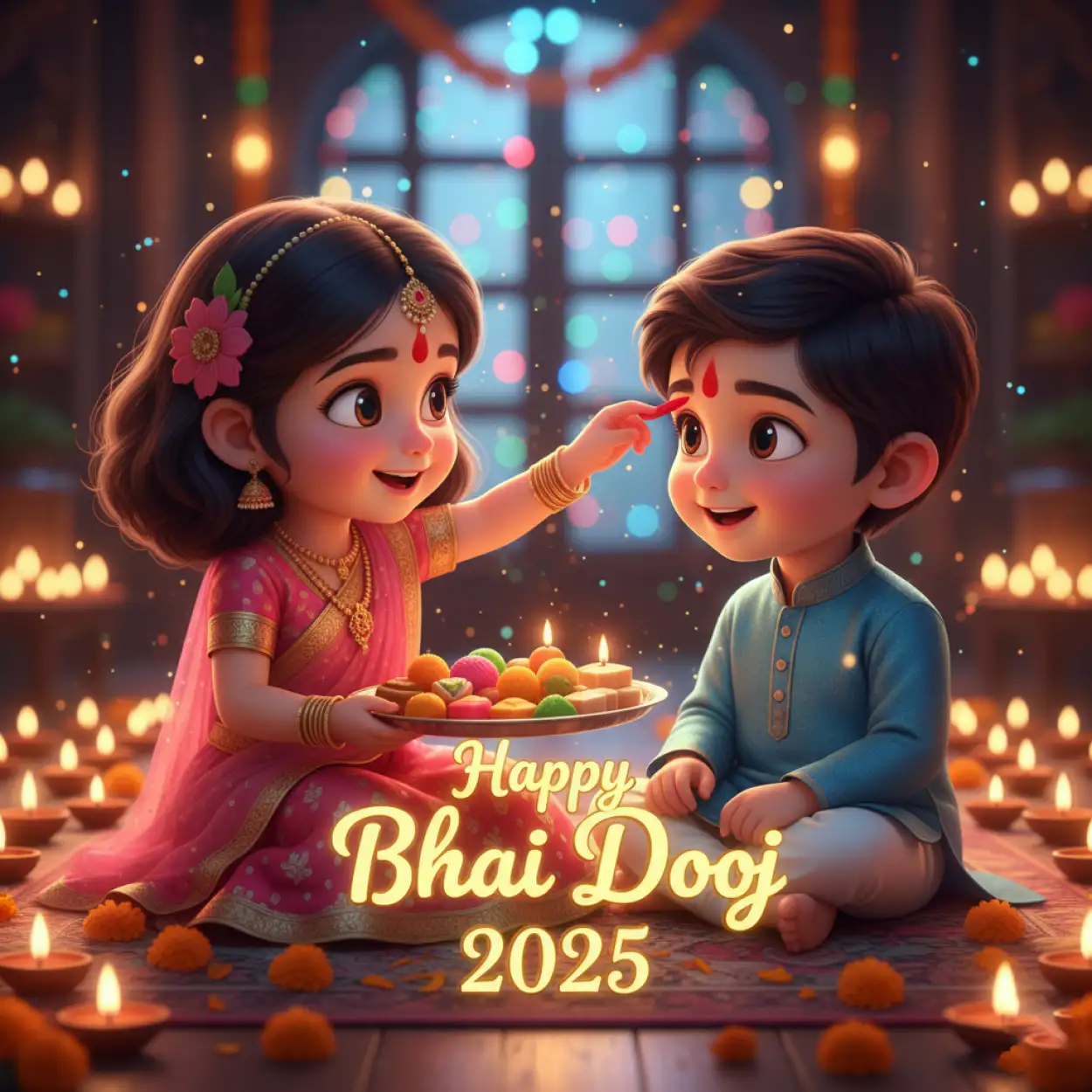 traditional happy bhai dooj 2025 greetings