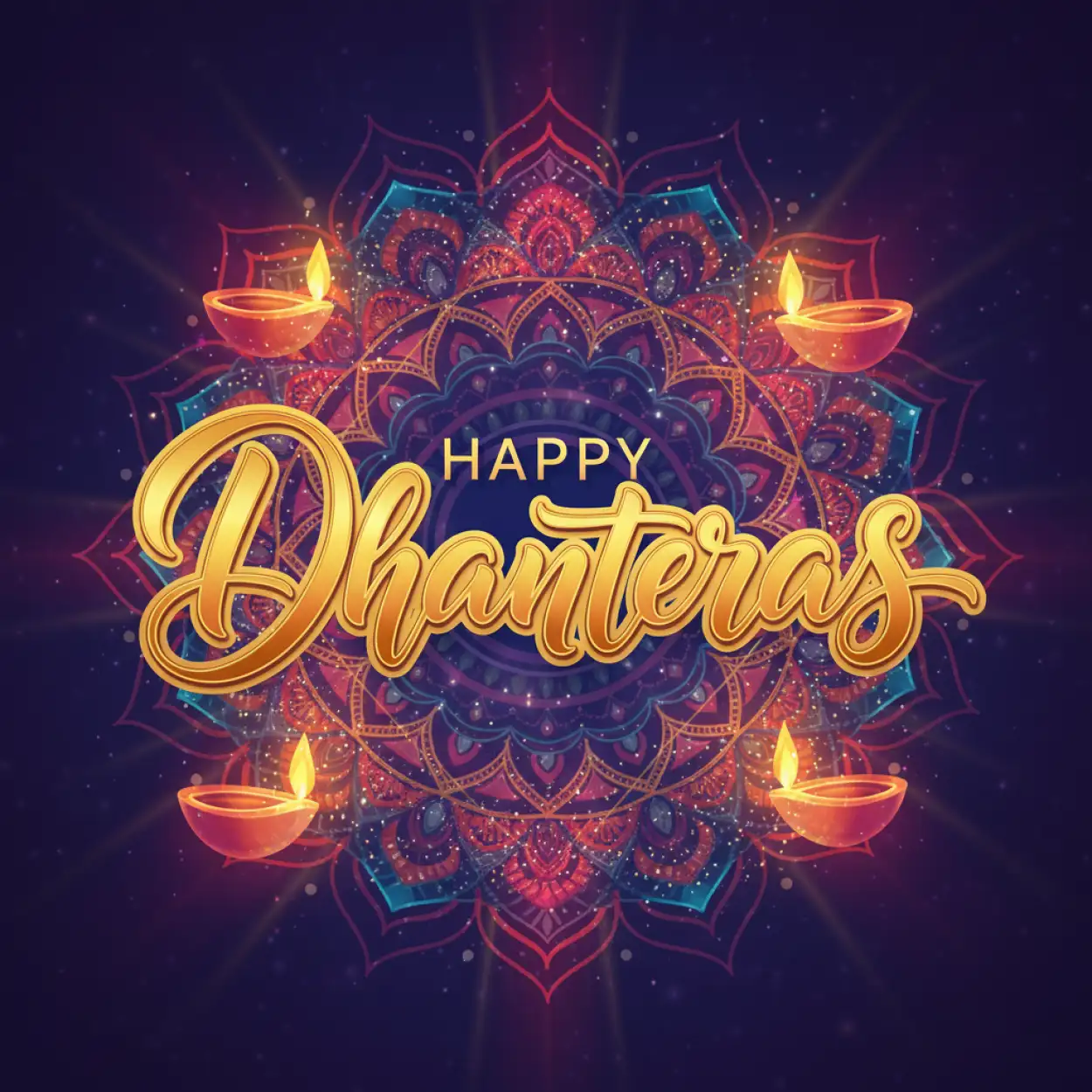 traditional happy dhanteras wishes greetings with diya