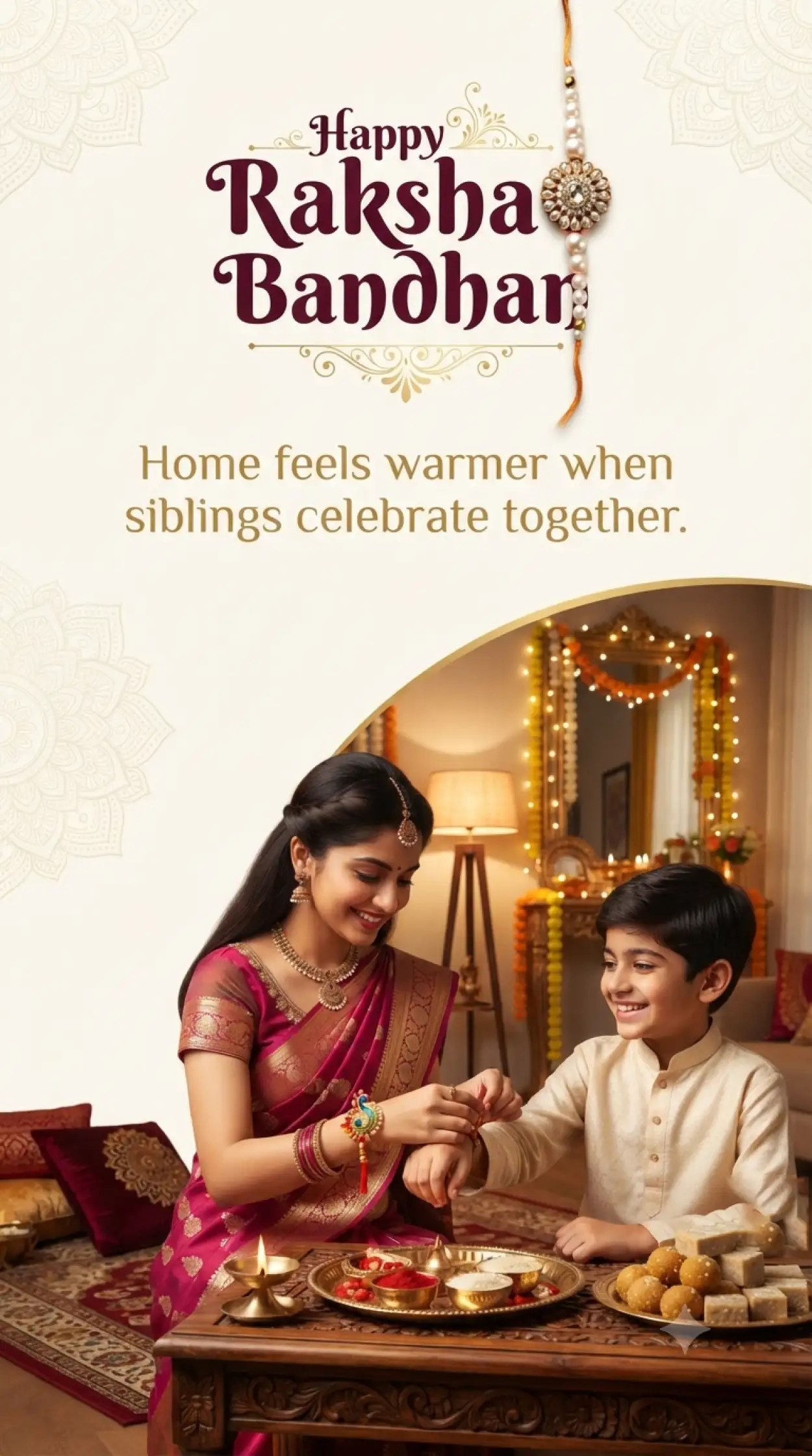 Free Download Traditional Rakhi Greetings And Wishes For Family - High Quality Happy Raksha Bandhan Greetings Image
